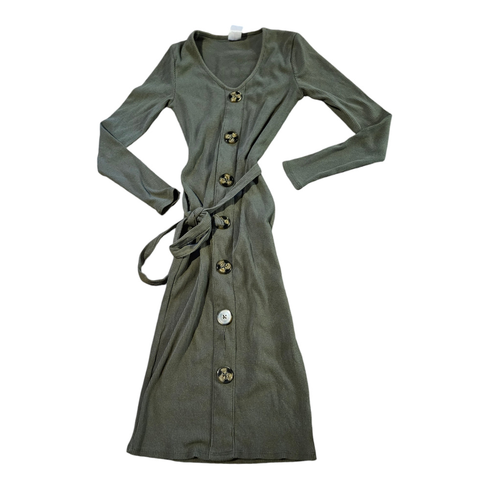 No Boundaries XS Green Long Sleeve Dress